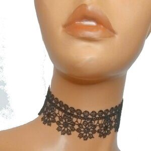 Black Choker, Prom Necklace, Date Night Choker, Black Lace Choker, Chokers